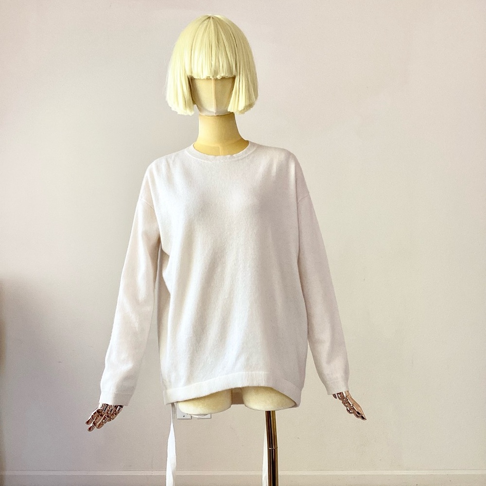 Ellery Cream 100% Cashmere Crew Neck Sweater SZ S